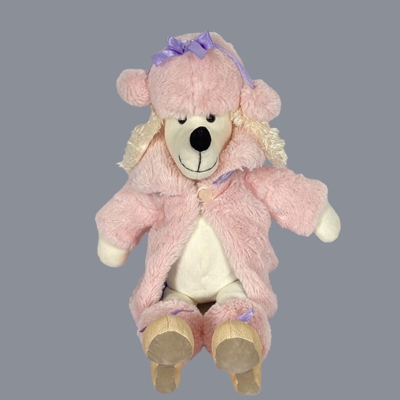 Jellycat Toys Jellycat Poodle Dog Pink Fur Coat Hat Plush Stuffed Animal Kids Toy Puppy